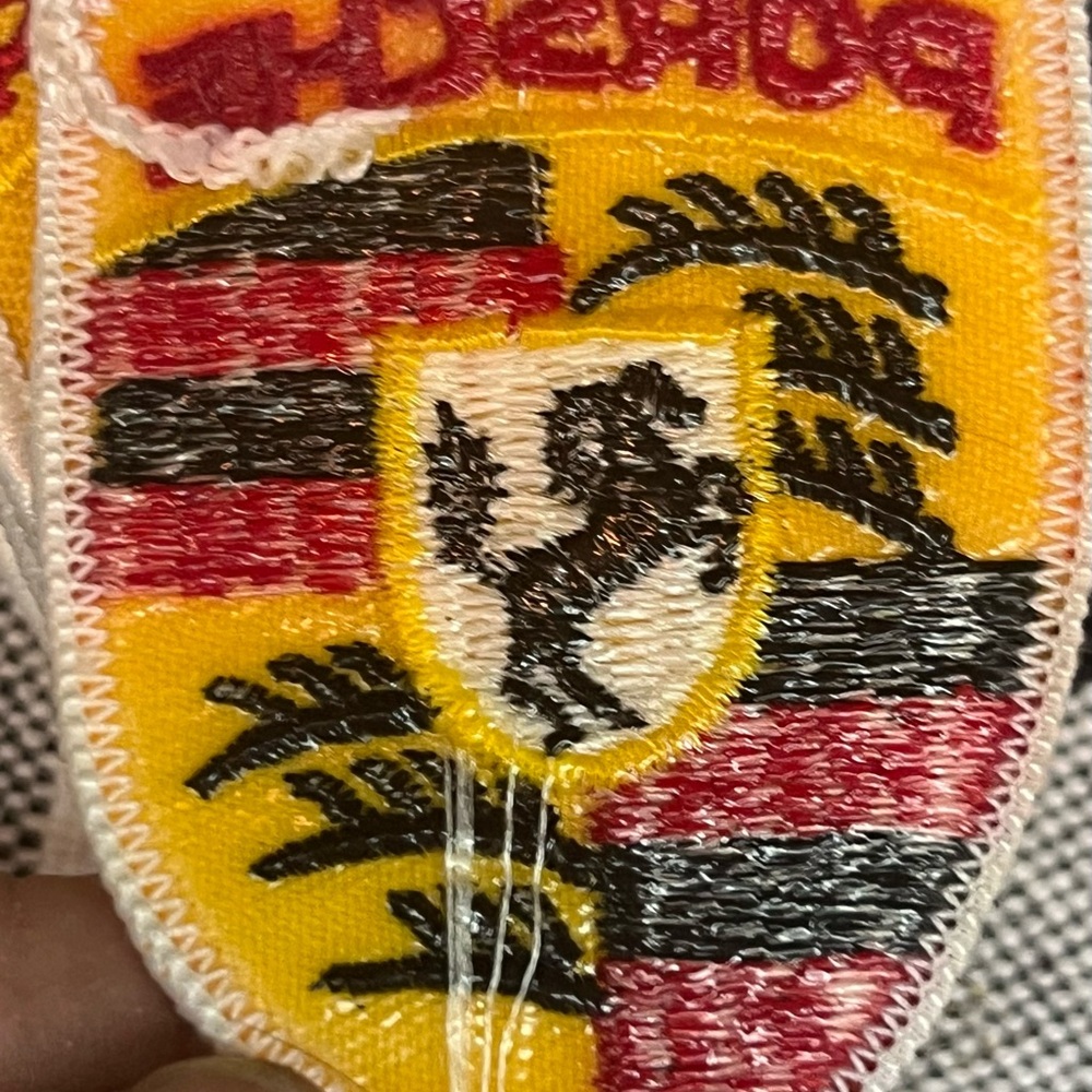 1980s Vintage Porsche Embroidered Patch Automotive Sports Car Badge - Picture 2 of 4